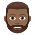 🧔🏾 person: medium-dark skin tone, beard display on JoyPixels